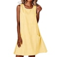 thumbnail image 2 of QUNYINEY Midi Sundresses for Women Beach Sleeveless Striped Casual A Line Tank Dress Beach Loose Fit Crew Neck with Pockets Dresses, 2 of 8