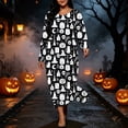 thumbnail image 5 of IUYRTFE Women Plus Size Halloween Print Long Sleeve Nightgown Loose Fit Sleep Dress for Fall Winter Lounge Wear, 5 of 8