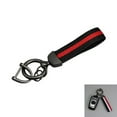 thumbnail image 2 of Universal Vehicle Keychain Striped Leather Key Holder Ring 2 Layer Charm, 2 of 21