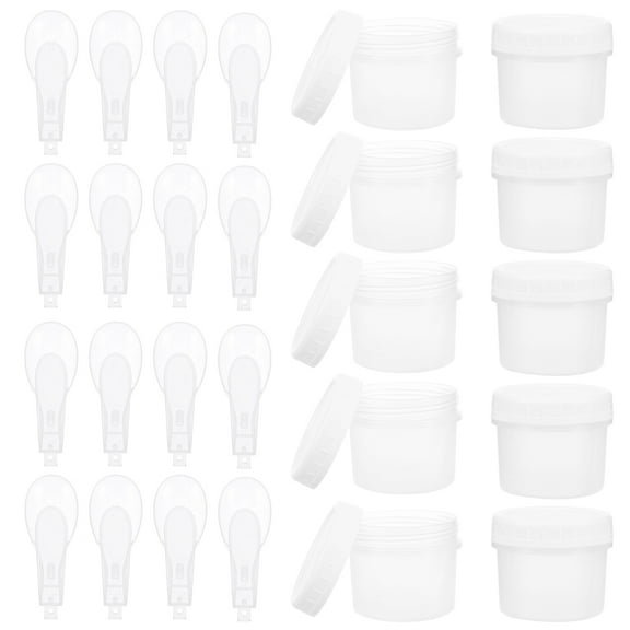 HONMEET 10 Sets of Mini Dessert Containers with Lids Plastic White Food Storage Container