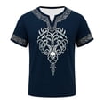 thumbnail image 5 of Viking Shirts for Men Summer Short Sleeve V Neck T-Shirts Vintage Norse Mythology Graphic Tee Shirt, 5 of 5