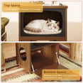 thumbnail image 3 of LEHOME TV Shaped Hidden Cat Litter Box Enclosure, Vintage 2-Tier Cat Litter Box Furniture with Scratching Board, Wooden Side Table for Living Room, Space Saving Vertical Design, Walnut, 3 of 9