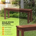 thumbnail image 4 of CHTER Outdoor Wooden Bench, 45” Porch Bench Outdoor Backless Garden Bench, Small Outdoor Bench for Deck Patio Entryway (Brown, 45in), 4 of 8