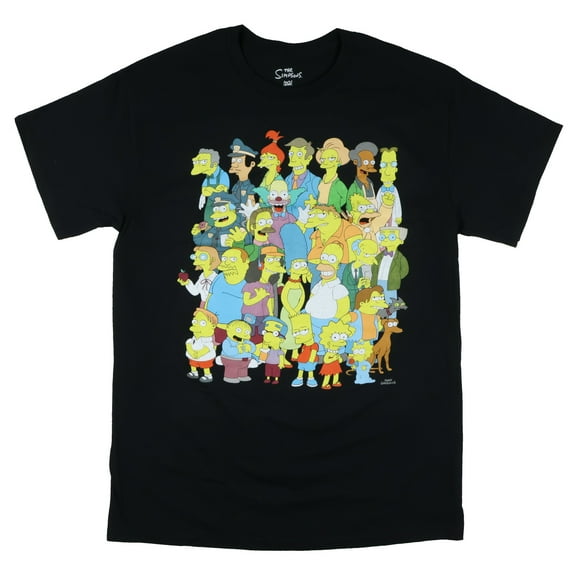 The Simpsons T-Shirt Men's Group Photo Character Short Sleeve Graphic Tee