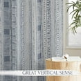thumbnail image 4 of NICETOWN Linen Curtains for Bedroom, Geometric Rustic Boho Curtains Grommet Semi Sheer Linen Light Filtering Window Treatment for Flat Apartment, 50"x72", Navy Blue, 2 Panels, 4 of 8