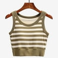 thumbnail image 2 of fatyb Womens Striped Tank Tops with Built in Bra Cropped Sleeveless Going out Padded Summer T Shirts, 2 of 5
