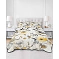 thumbnail image 3 of Yellow Grey Botanical King Size Down Alternative Comforter,Lightweight Comforter Quilt Bedding Set with Pillow Shams Spring Floral Summer Birds Vintage All Seasons Bed Comforter Duvet Insert 96"x106", 3 of 7