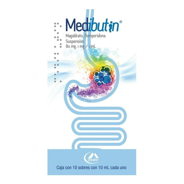 Medibutin Magaldrato 80 mg, Domperidona 1 mg/1 ml 10 sobres 10 ml c/u