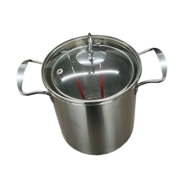 ziyahi French Fries Cooking Deep Fryer Pot With Strainer Ladle Handle Frying Chicken And Other Dishes Boiling Dried Steaming