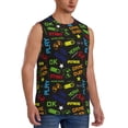 thumbnail image 2 of Uemuo Pixel Game Pattern Men's Sleeveless T-Shirt,Muscle Athletic Tank Top, Moisture-wicking Quick-dry Breathable Classic Tee Top for Gym Run Outdoor Sports-Small, 2 of 8