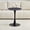 Black+Gery, variant on Round Tulip Bistro Dining Kitchen Table with Metal Pedestal Base Thickened Tabletop for Small Places, Living Room, Cafe