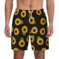 thumbnail image 3 of Uemuo Sunflowers Pattern Mens Swim Trunks Quick Dry Board Shorts with Mesh Lining, Stretch Beach Shorts Quick Dry No-Chafing Board Shorts-Large, 3 of 9