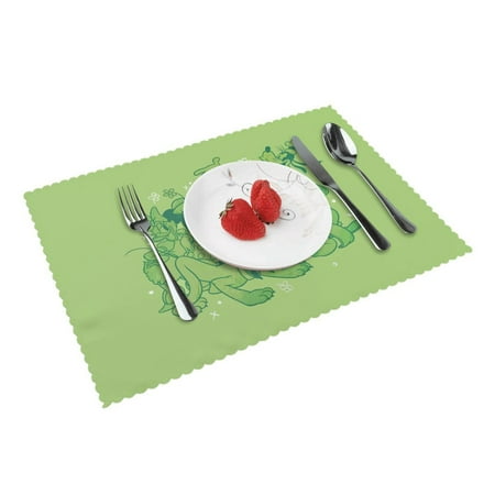

Funny Mickey Mouse placemats set of 4 washable kitchen dining table mats non-slip stain heat-resistant place mat for home party desktop decor Kawaii Cartoon bow tie cute 88