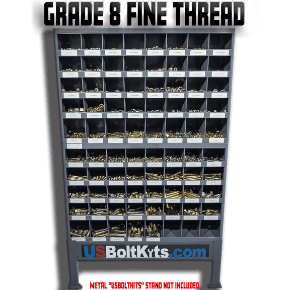 8000 PIECE GRADE 8 FINE THREAD BIN KIT WITH TWO (2) 40 HOLE BINS