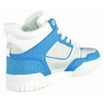 thumbnail image 3 of La Sheelah Flat Women High Top Fashion Sneakers Chelsea Shoes Lace Up Rhinestone Bling Sparkly Studs RICH-42 Blue / White 7, 3 of 5