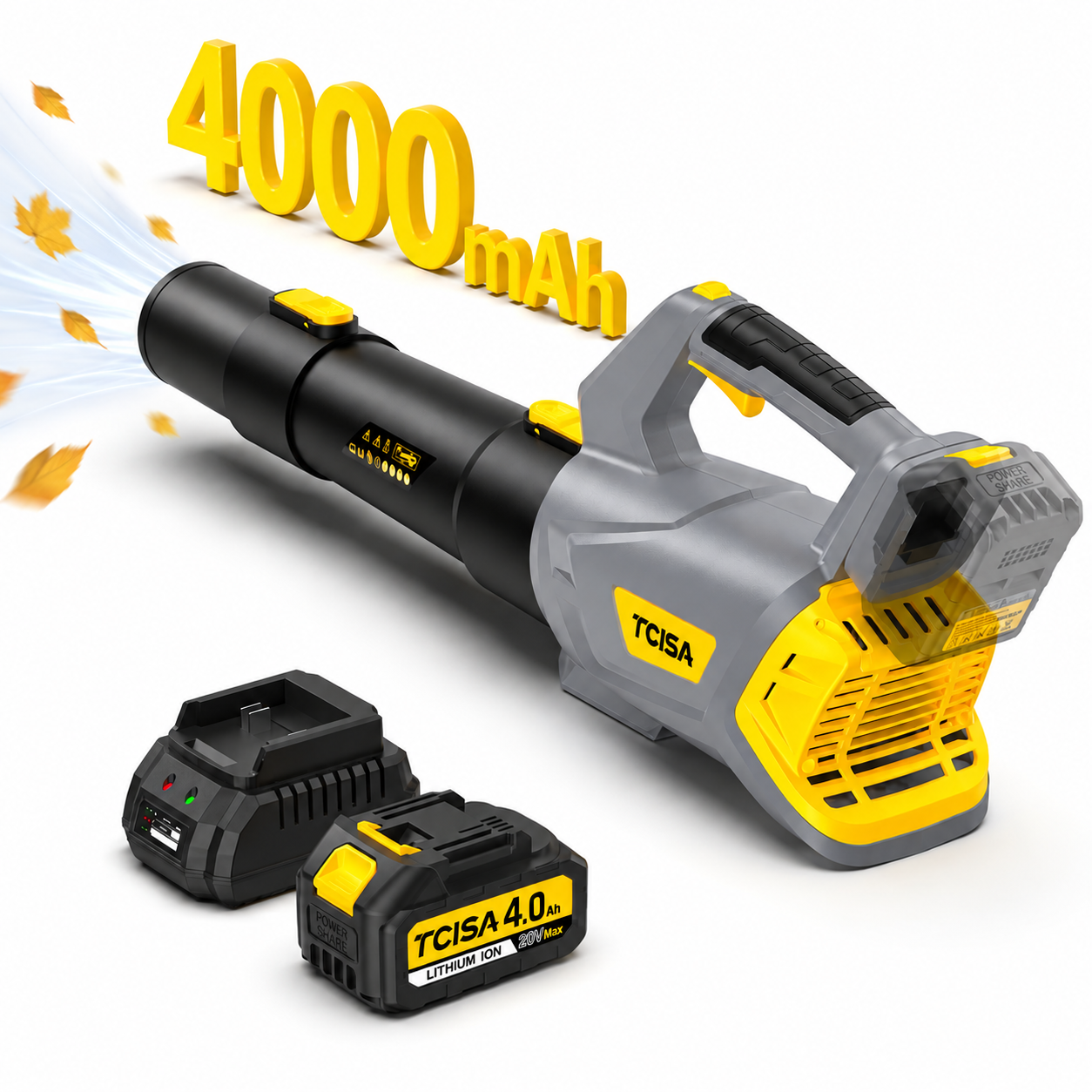 Vecukty 20V Cordless Leaf Blower, 350 CFM with 4.0Ah Battery
