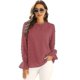 thumbnail image 1 of Blusa de gasa para mujer Camisas de cuello con volantes de manga larga Tops casuales de otoño, 1 of 4