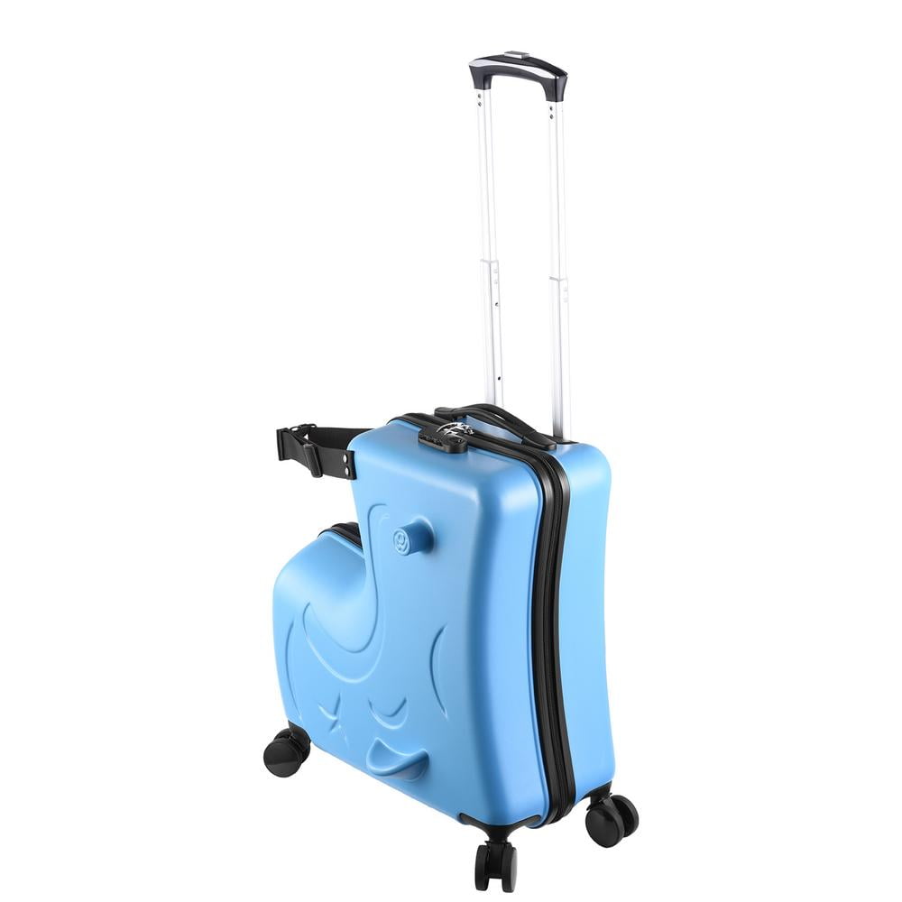 Flylapdo Kid Ride on Suitcase Carry-On Toddler Luggage with Wheels Cute Hardside Kids Suitcase Riding Kids Rolling Luggage for Airplane Travel relaxing