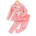 thumbnail image 2 of YTDSCS 2Pcs Kids Baby Toddler Spring Fall Clothing Set for Girls 3-7T Little Girl Floral Long Sleeve Pullover Top +leggings Pants Set Casual Sweatshirt Leggings Outfits, 2 of 7