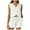 White, variant on vigerkar Womens Two Piece Set Sleeveless V Neck Button Front Vest Drawstring High Waist Shorts Pockets Casual Bussiness AG, M