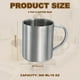 thumbnail image 2 of 4Pcs Tazas de Café de Metal, Tazas de Té de Café de Metal de Doble Pared de 10 Onzas con Mangos para Bebidas Frías o Calientes (Plata), 2 of 7