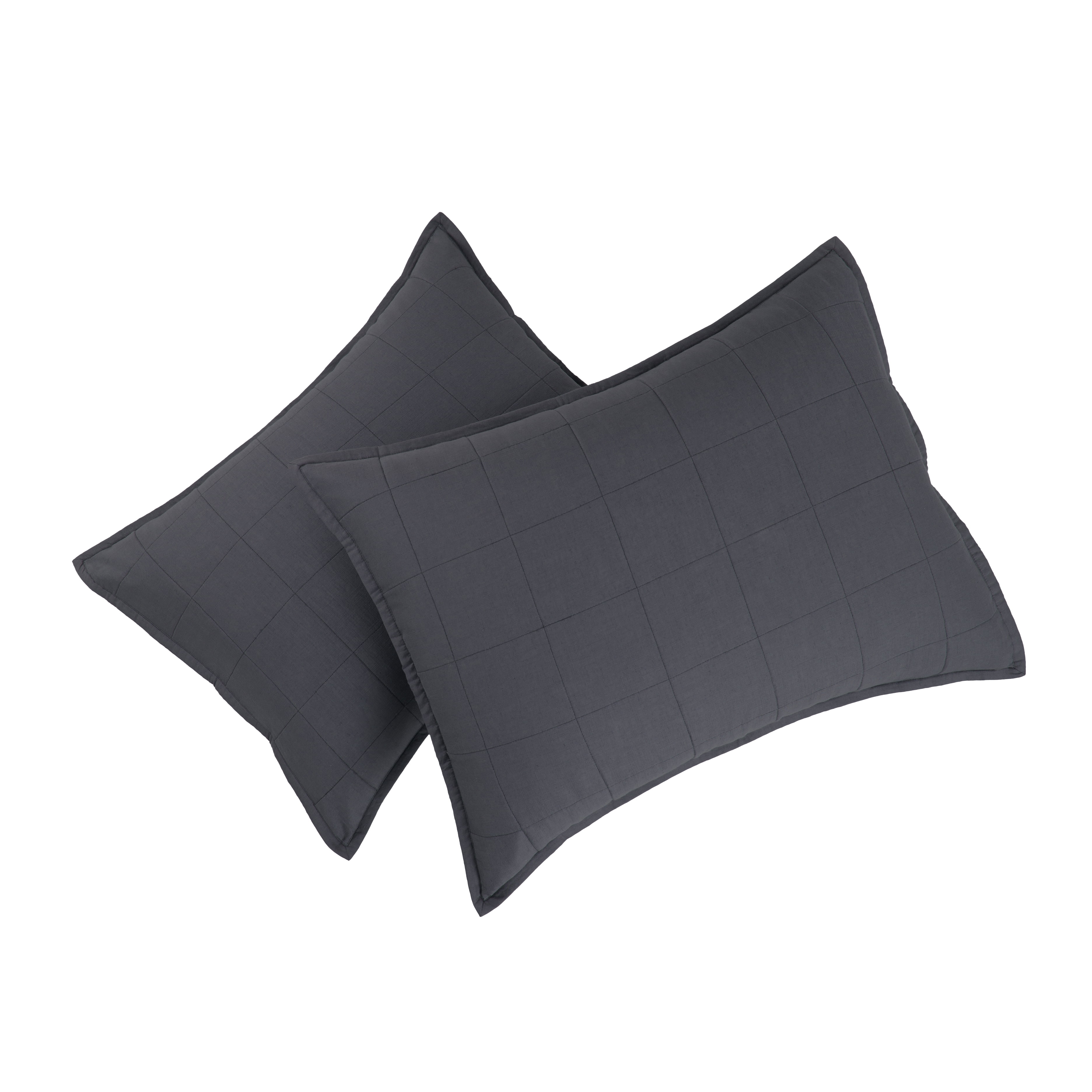 Allswell Cotton Linen Blend Quilt Set, Gray Shark, Full/Queen