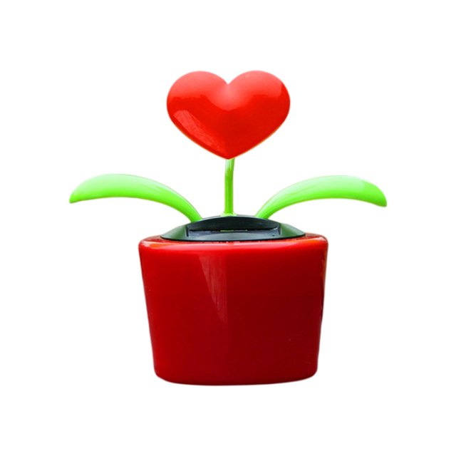 DOLITY Solar Powered Dancing Flower Bobble Head Toy Nodding Head Solar Dancing Toy Red