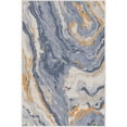 thumbnail image 2 of Well Woven Abstract Harmony Modern Stripes Pattern Blue Gold Flat-Weave Easy to Clean 3'3" x 5' Area Rug, 2 of 7