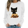 thumbnail image 4 of Inverlee Halloween Sweatshirts Women Funny Pumpkin Ghost Graphic T-shirt Loose Fit Crewneck Sweatshirt Long Sleeve Dressy Casual Pullover Tops Halloween Clothes, 4 of 6