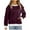 Wine, variant on hotojiny Women Long Sleeve Sweatshirt Crew Neck Casual Lightweight Tunic Tops Colorblock Loose Pullover Tops with Pocket