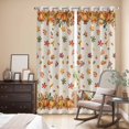 thumbnail image 3 of Kitchen Curtains 84 Inch Length 2 Panels, Orange Yellow Pumpkins Grommets Window Treatment Curtain, Autumn Leaves Rustic Vintage Thermal Curtains Drapes for Living Room/Bathroom, 3 of 9