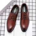 thumbnail image 6 of Men's Leather Dress Shoes Comfortable Formal Business Classic Lace Up Wingtip Oxford Shoes, 6 of 7