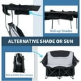 thumbnail image 6 of ABORON Double Camping Chair with Canopy for 2 Adults, Oversized Loveseat Beach Chair with Canopy Shade, Heavy Duty 600D Oxford Portable Folding Chair w/ Cup Holder for Outdoor, Camping, Beach, Picnic, 6 of 9