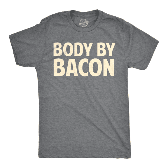 Mens Body By Bacon T Shirt Funny Bacon Eating Shirt Lover Gift for Dad Grilling Graphic Tees