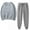 Gray, variant on Brilliant 2 Piece Outfit for Women Sexy Summer Outfits for Women Women's Solid Round Neck Pullover Casual Sports Pants Sports Set Black XXXL