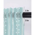 thumbnail image 6 of Simple Vertical Stripes Tier Curtains 24 Inch Length,Sheer Curtains for Bedroom Living Room Summer Coastal Lines Style Blue Green Short Kitchen Curtains for Small Half Window 27.5"x24" 2 Panels, 6 of 7