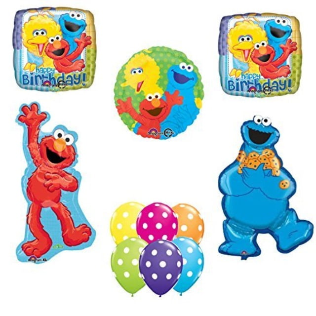 sesame street elmo cookie monster happy birthday party balloons decorations