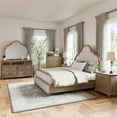 thumbnail image 2 of Furniture of America Weile Wood Queen 6-Piece Bedroom Set in Oak, 2 of 20