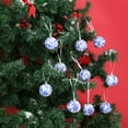 thumbnail image 3 of HUISZJ 12pcs Christmas Balls Decorations - Foam Fabric White Blue Porcelain Ball - 1.97 inch Christmas Tree Hanging Ornaments for Home Party Supplies, 3 of 9