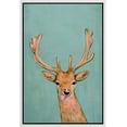 thumbnail image 2 of PixonSign Framed Wall Art Pastel Watercolor Brown Forest Deer Nature Animals Portrait Artwork Cartoon Oil Paintings Modern Canvas Prints Colorful Fine Art for Rooms - 24"x36" White, 2 of 5