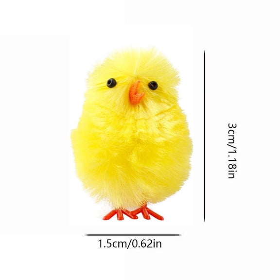 Wmkox8yii 60 Pcs Mini Easter Yellow Chicks Fluffy Baby Chicks for Easter Egg Hunt Party Favor Supplies,Party, Egg Bonnet Decoration
