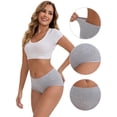 thumbnail image 3 of DARING DIVA Women's Tummy Control Underwear Briefs 4 Packs S Black, Gray, Red, Blue, 3 of 6
