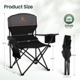 thumbnail image 2 of 2 Pack Portable Camping Chair for Adults, Folding Outdoor Camp Chair Lightweight Lawn Chairs Folding Collapsible Chair for Camping, Tailgates, Beach, Black, Support 250 lbs, 2 of 8