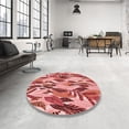 thumbnail image 4 of Ahgly Company Machine Washable Indoor Square Transitional Light Salmon Pink Area Rugs, 6' Square, 4 of 7