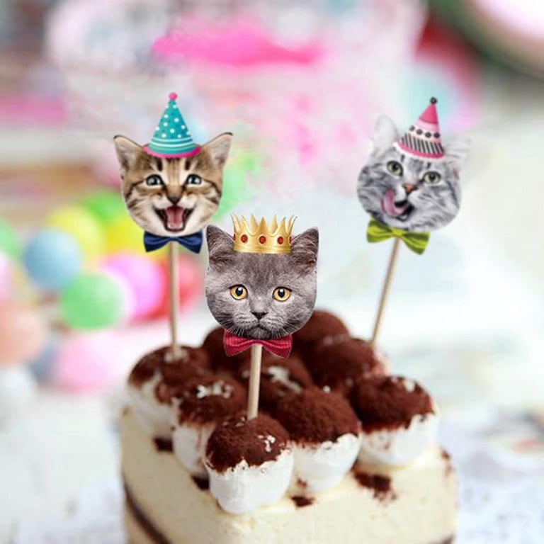 Black Cat Cake Topper Cyodoos 24Pcs Cat One Cupcake Toppers Black Glitter Meow Kitten First Birthday Cupcake Picks For Cat Lover Kitten Theme Baby Shower Kids 1st Birthday Wedding Party Supplies Cat