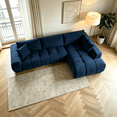 thumbnail image 3 of Canam L-shaped Upholstered Right Facing Chaise Sectional Sofa Dark Blue, 3 of 13