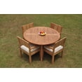 thumbnail image 4 of Grade-A Teak Dining Set: 4 Seater 5 Pc: 52" Round Table And 4 Veranda Arm Chairs Outdoor Patio WholesaleTeak #WMVRd, 4 of 4
