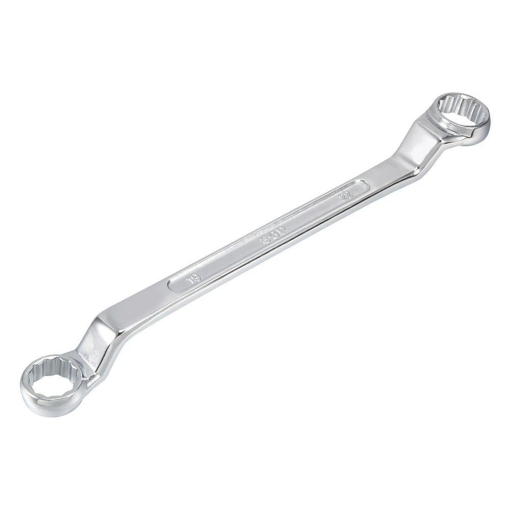 19mm x 22mm Metric 12 Point Offset Double Box End Wrench Chrome Plated