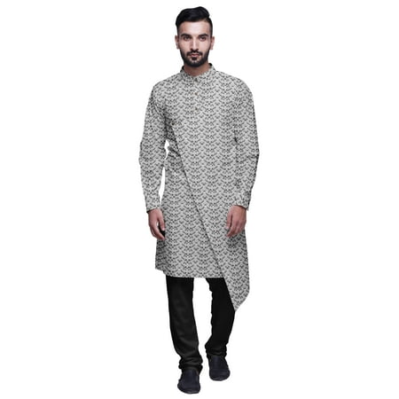 

Atasi Party Wear Kurta Pajama For Men Mandarin Collar Ethnic Printed Kurta Set
