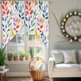 thumbnail image 5 of Easter Leaf Swag Kitchen Curtain Valances, Simple Abstract Spring Green Red Blue Yellow Leaves Plant Rod Pocket Curtains Window Treatment Decor Valances for Bedroom Bathroom, 2 Panels 28 x 36 Inch, 5 of 9